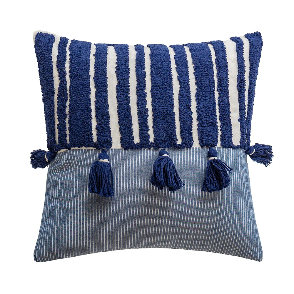 Inyahome Boho Cushion Cover Morocco Tufted Tassel Throw Pillow Covers Decorative Macrame Pillow Case Sofa Nordic Home Spring