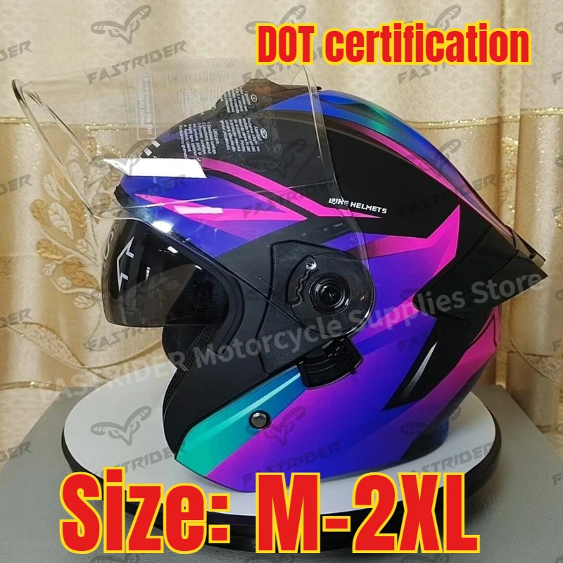

DOT Certified 3/4 Motorcycle Helmets, Male Electric Vehicle, Bluetooth Headset Interface Support, Riding Helmets