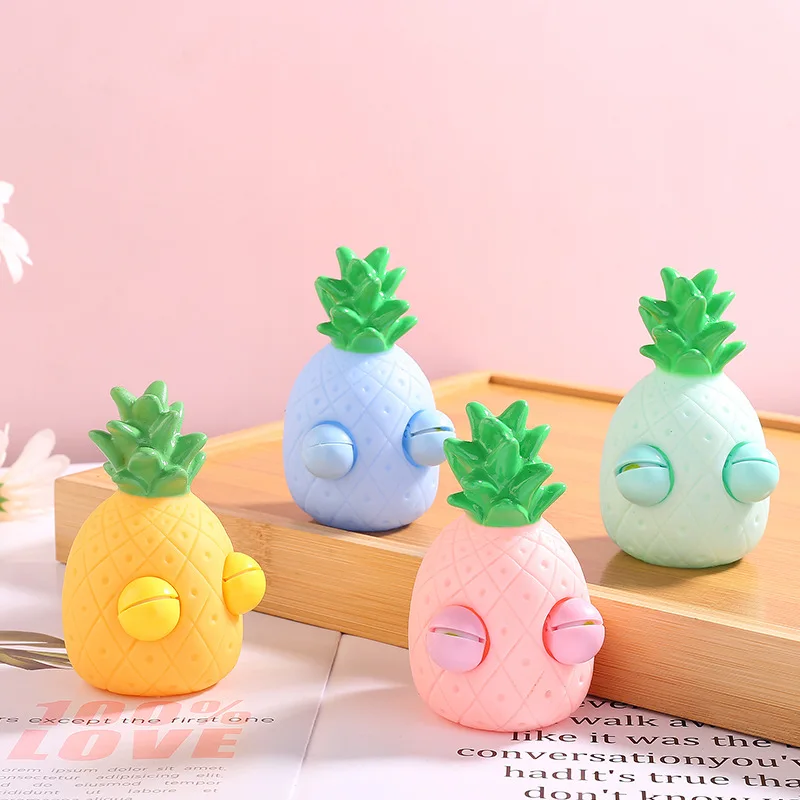 Cartoon Cute Funny Eyeball Burst Squeeze Toy Creative Children Adult Stress Relief Toys Fruit Pineapple Pinch Music Fidget Toys