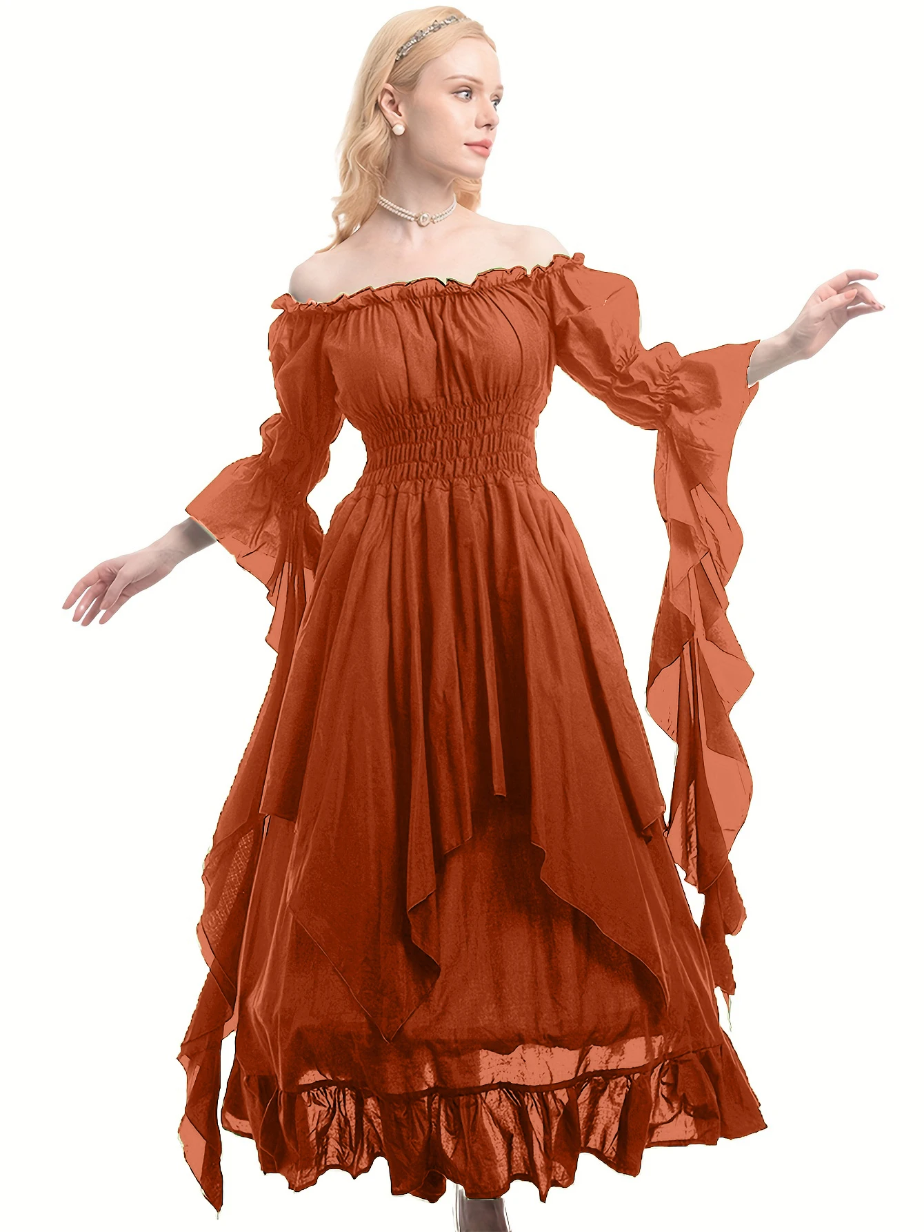 Robe de sorcière gothique pour femmes, Costume de la Renaissance médiévale, robe victorienne