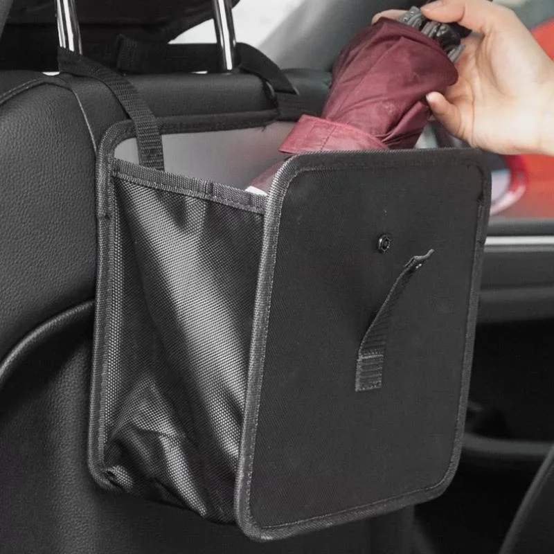 Hanging Car Trash Can Folding Portable Seat Back Storage Bag Garbage Bag Organizer Car Accessories accesorios para auto