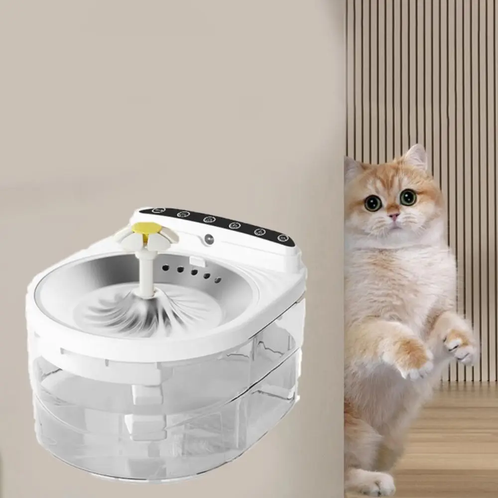 

3L Wireless Cat Water Fountain Stainless Steel Tray Smart Automatic Filter Cats Drinking Bowl Large Capacity Rechargeable