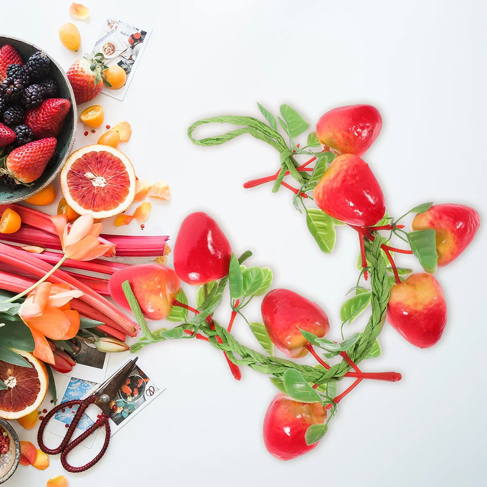 

3Pcs Decorative Strawberry Garland Artificial Fruit Vine for Home Wall Hanging Ornament Creative Simulation Fruit Pendant Bright