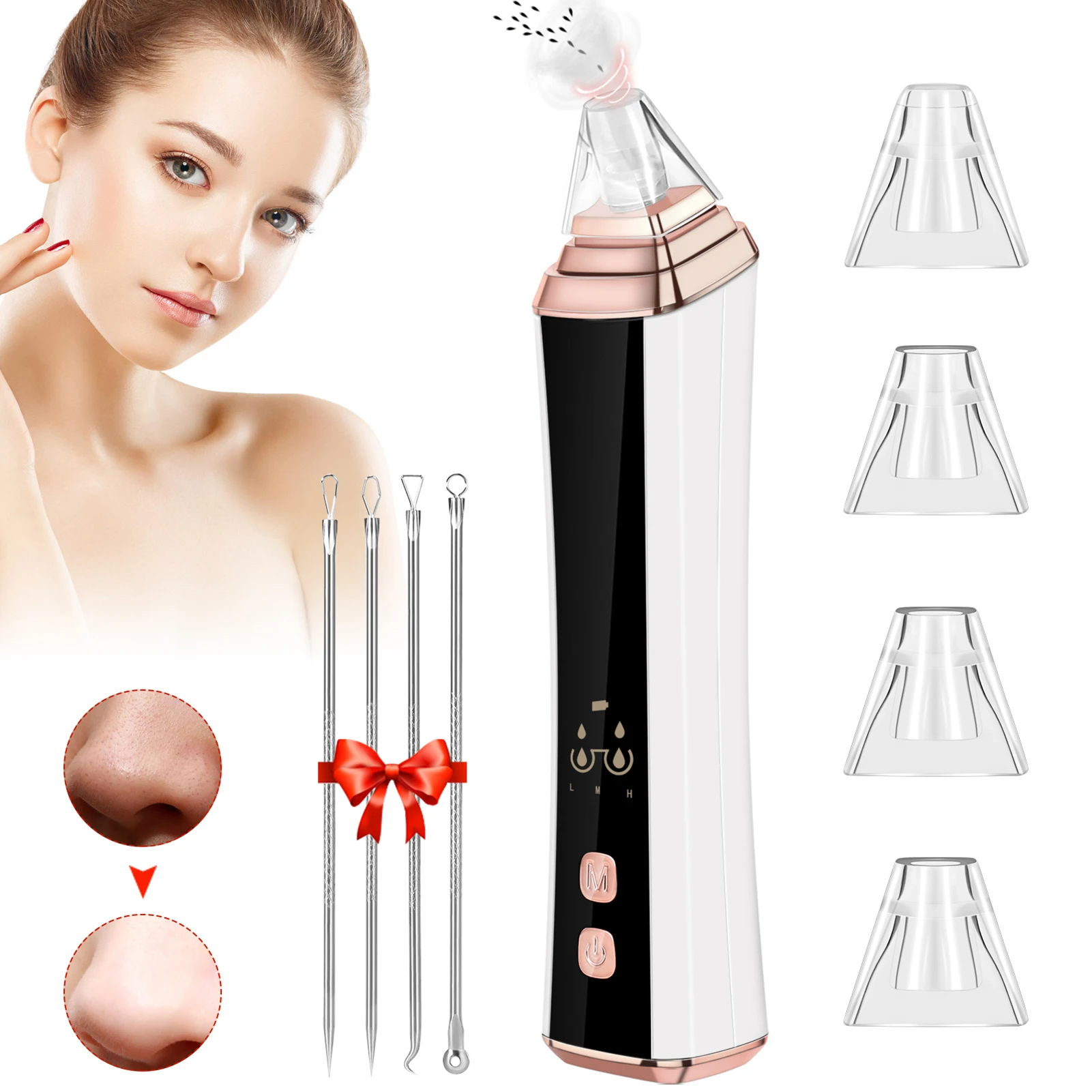 Suction Model Blackhead Pore Cleaner Easy Operation Blackhead Pore Cleaner for Cordless and Safe Using Experience