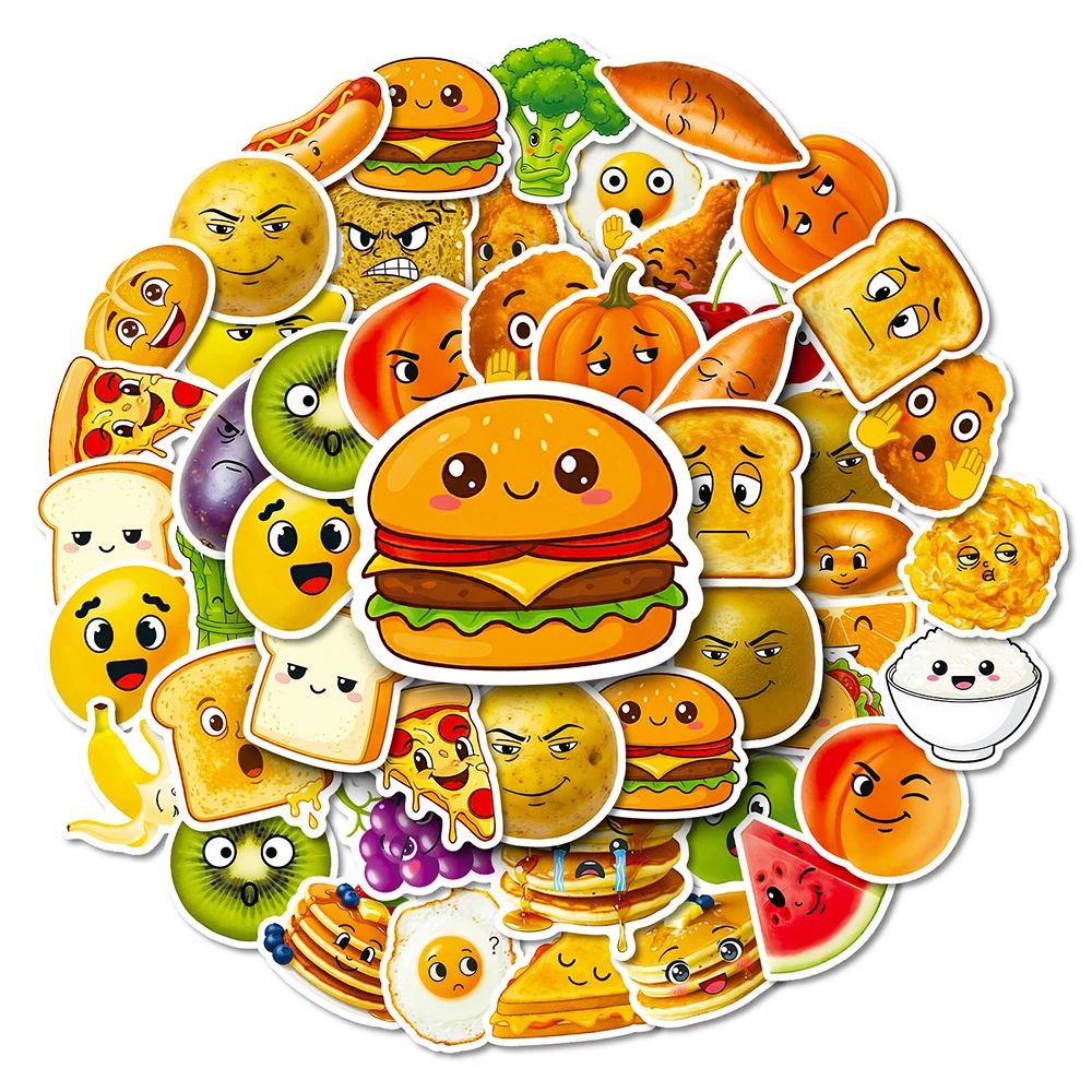 

10/30/56pcs Creative Funny Food MEME Stickers Cartoon Decals Toy DIY Skateboard Notebook Luggage Cute Waterproof Graffit Sticker