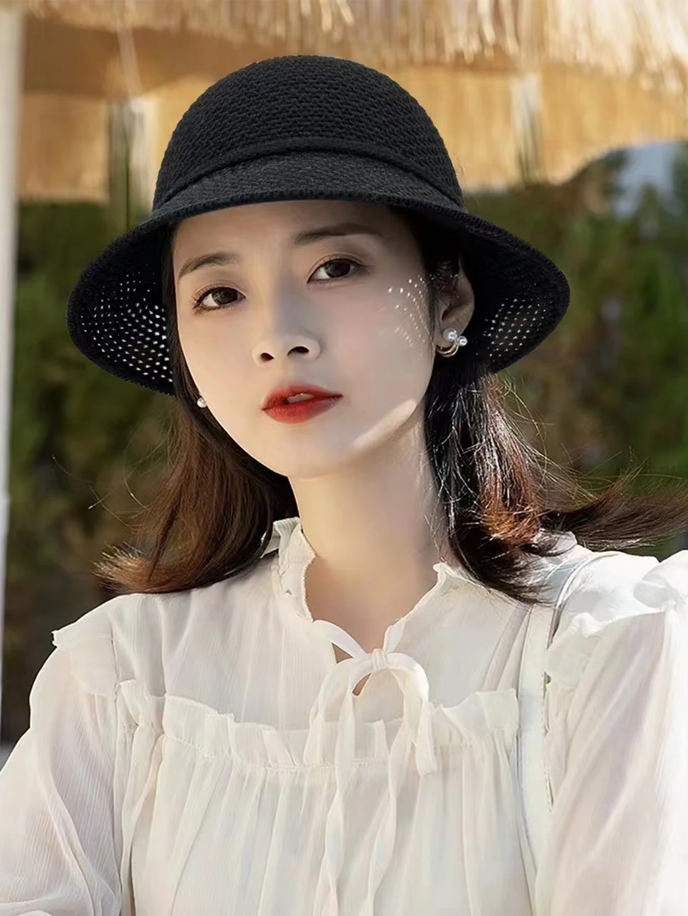 1 all-in-one trend personality fashion solid color pretty ladies fisherman hat suitable for going out and daily wear