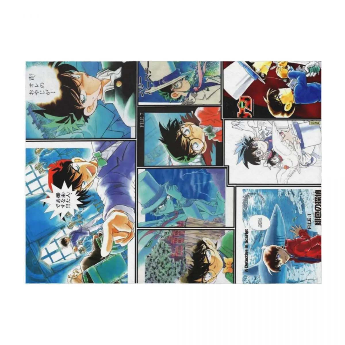 

Detective Conan Edit - Conan and Kaito Throw Blanket Large Furry Picnic Thin Blankets