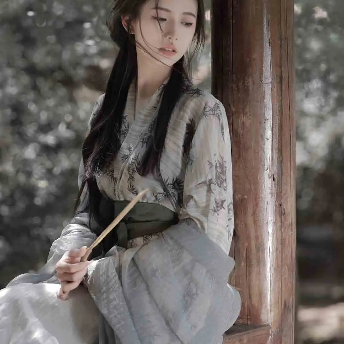 2025 جديد الصينية Hanfu فستان المرأة القديمة التقليدية Hanfu مجموعات كرنفال الجنية تأثيري حلي رمادي الطباعة Hanfu فستان رقص