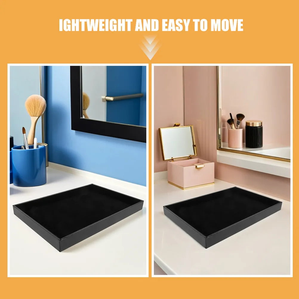 2Pcs Elegant Jewelry Display Tray Set Scratch-Resistant Stackable Flat Tray for Rings Bracelets Necklaces Jewelry Organizer Dish