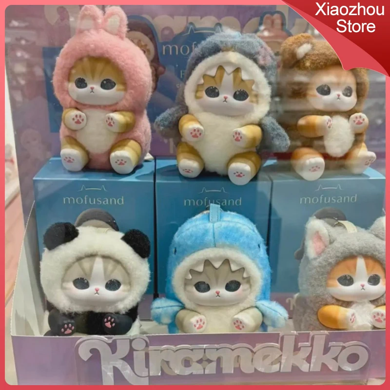 

New 100%Genuine Mofusand Shark Cat Versatile Animals Vinyl Plush Pendant Cute Doll Bag Pendant Desktop Ornament Collection Toys