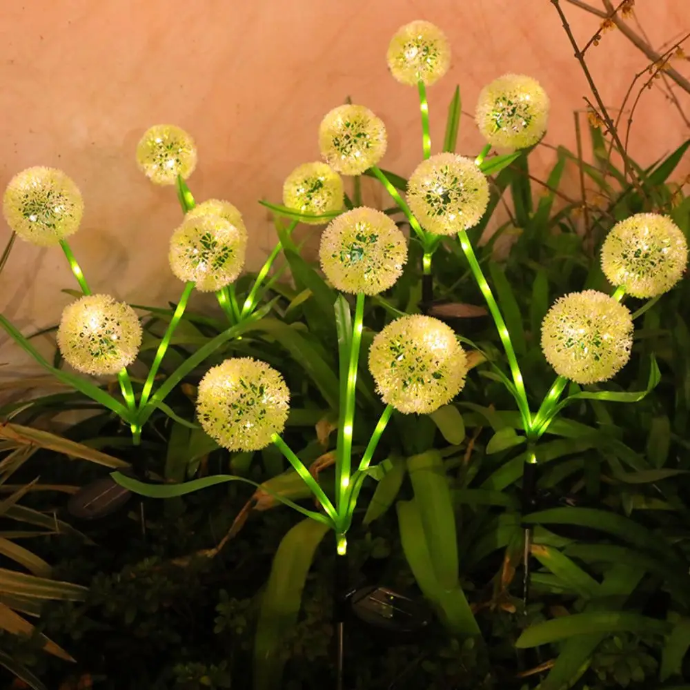 Solar-Powered Solar LED Garden Light Battery-Operated 3 Head or 1 Head Onion Head Light Waterproof Colorful Heads