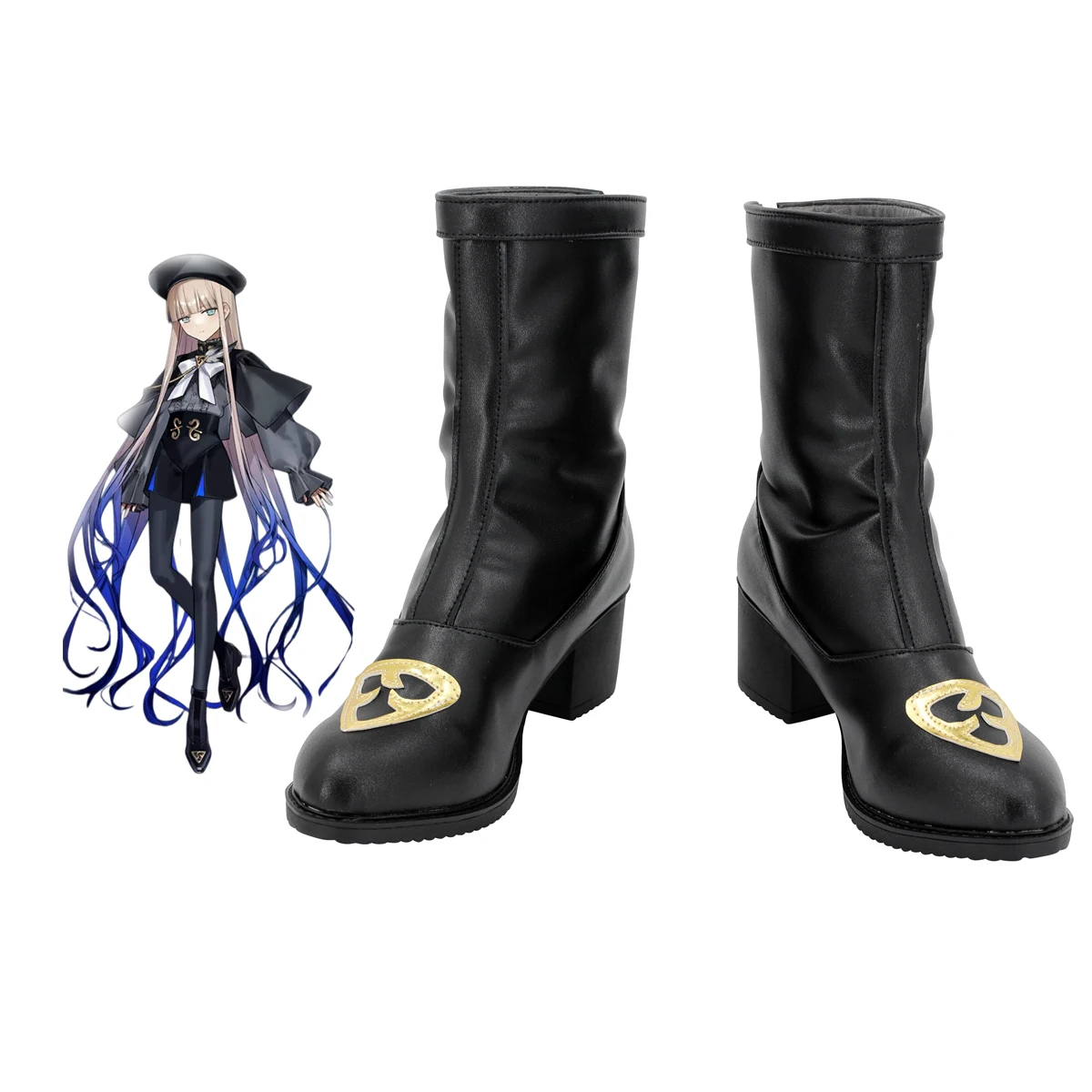 

FGO Nemo Noah Cosplay Shoes Black Boots High Heel Custom Made