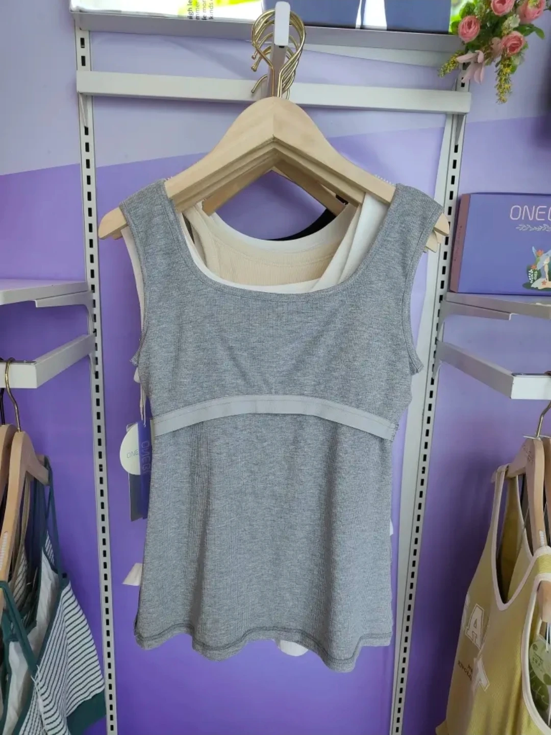 OneBeau No-Wire Brtte Tank Top Inteated Faionable Emagrecimento Versátil Innerwear Outerwear Textura Teaded Commute Sle