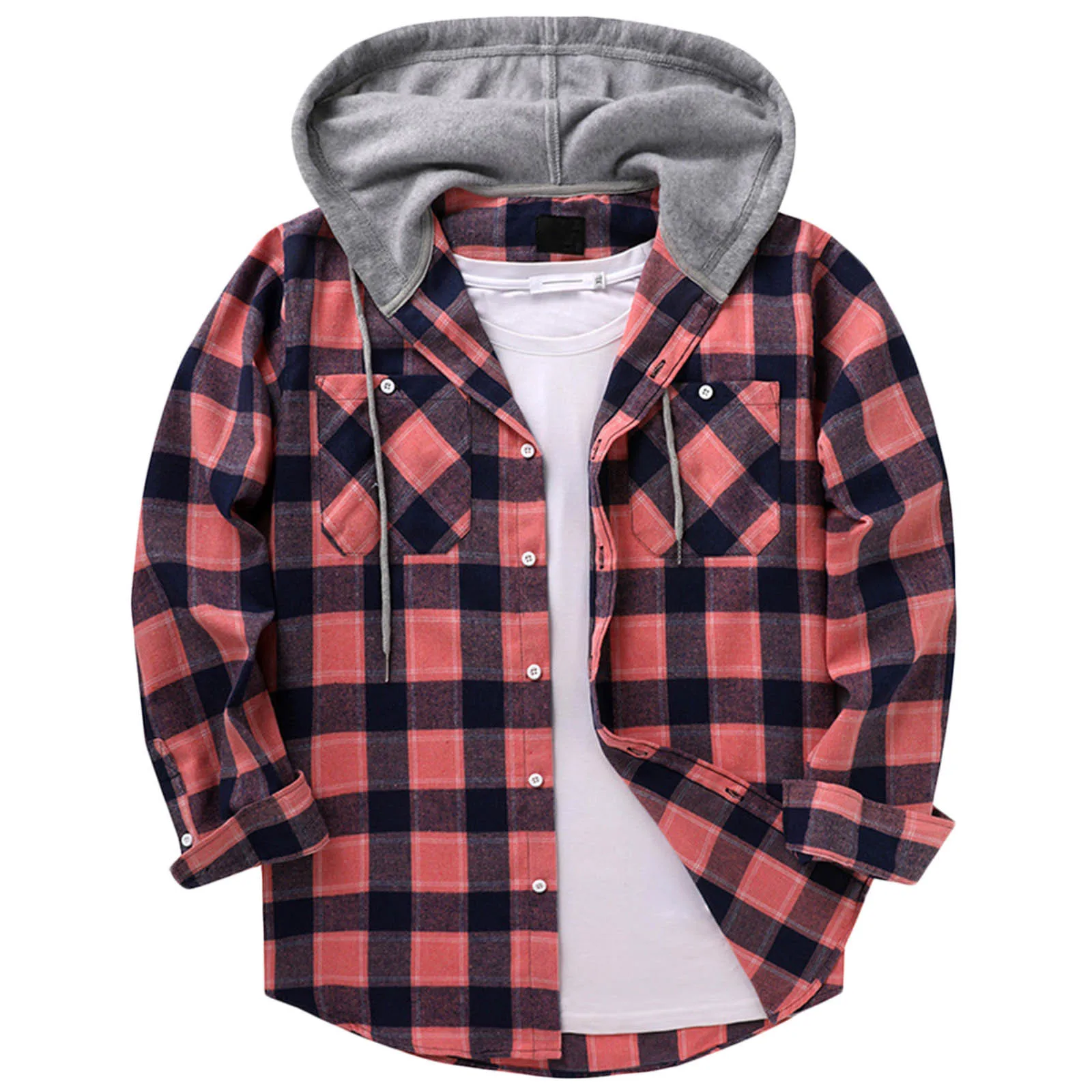 Nouveaux hommes classique chemise à carreaux manteau printemps automne flanelle à manches longues sw
