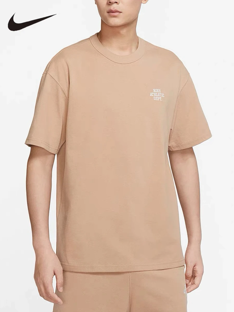 

Nike Men Summer Crew Neck T Shirt Soft Breathable Letter Print Classic Loose Short Sleeve Athletic Daily Sports Top FD0306-200