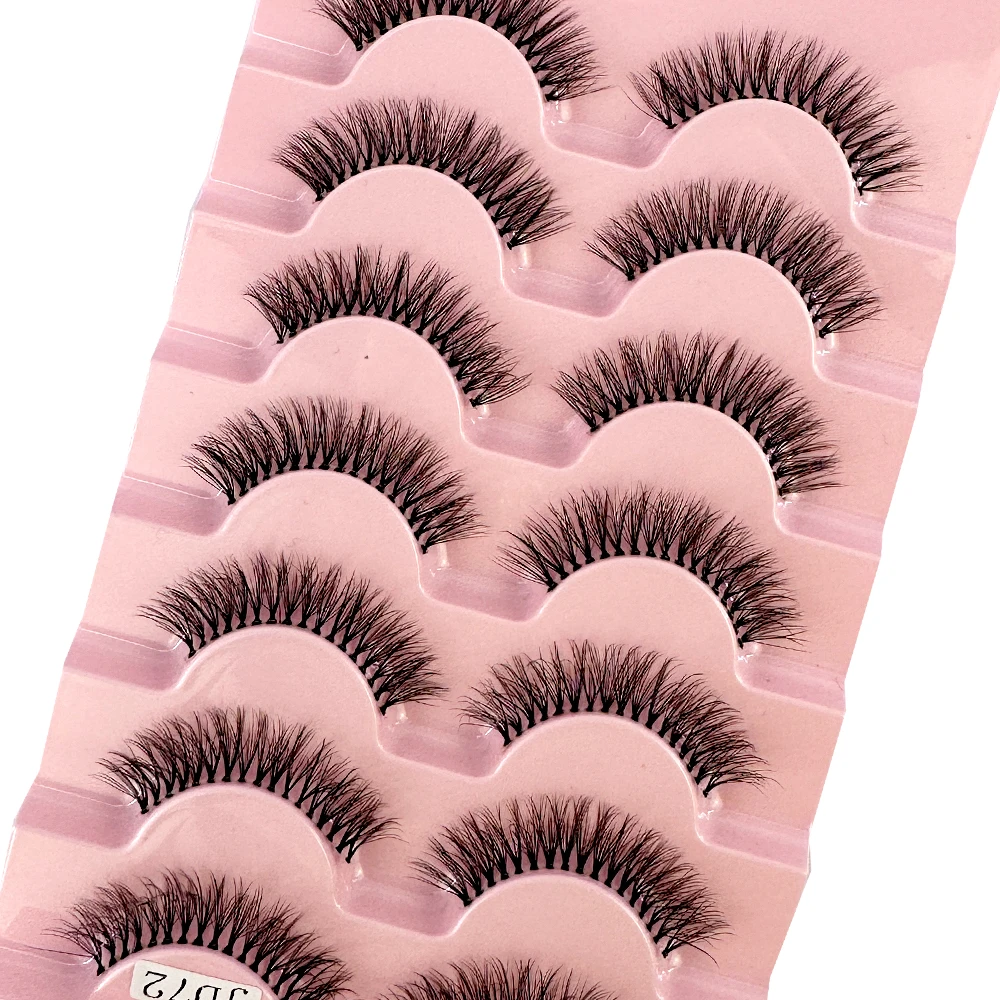 5/7 Pairs 3D Mink Lashes Natural Long Full Strip Lashes Transparent terrier Short Mink EyeLashes Style False Eyelashes in Bulk