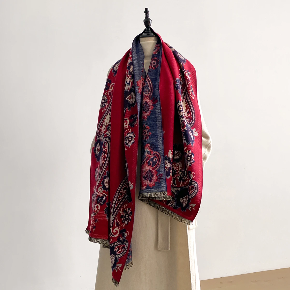 2025 Winter Luxus Imitation Kaschmir Verdicken Warme Wrap Decke Damen Schal Pashmina Schals