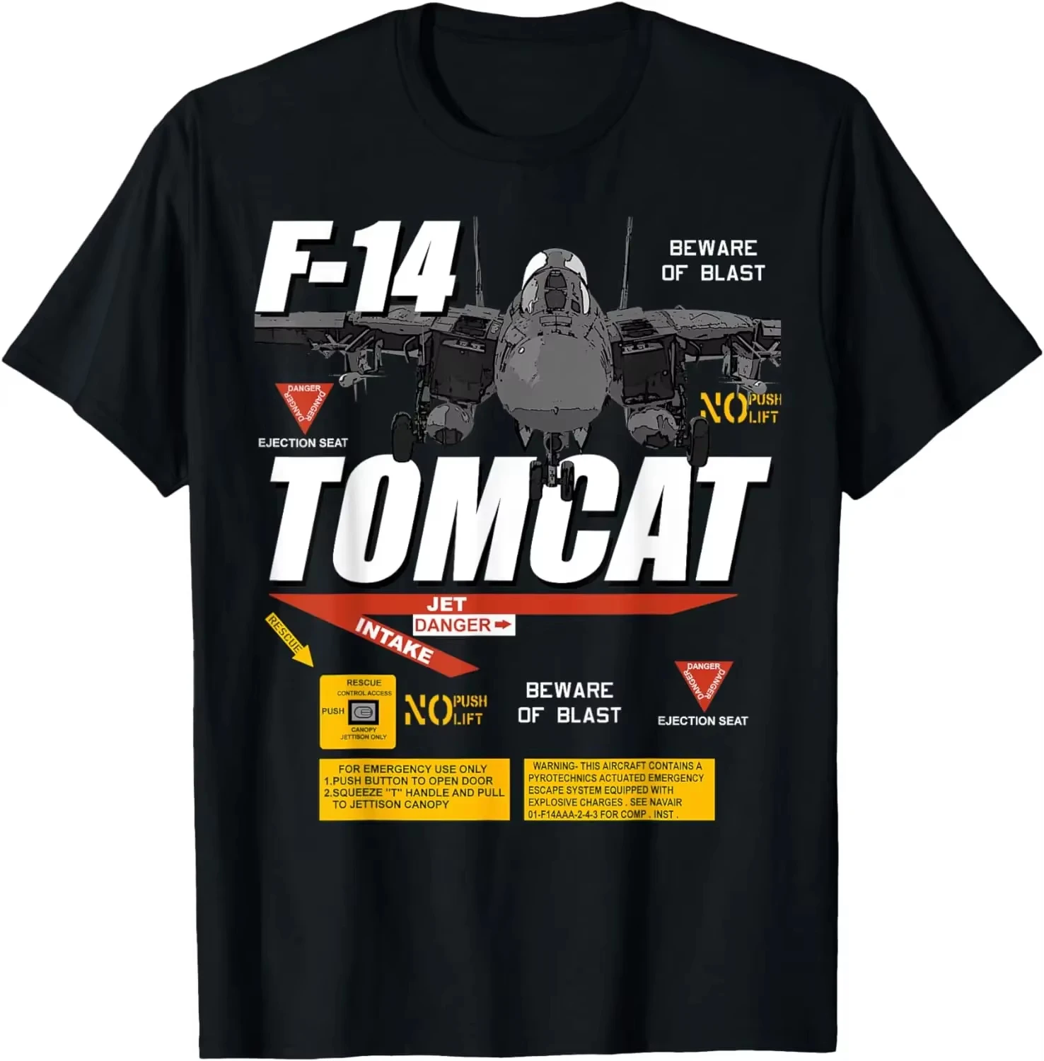 2026 F-14 Tomcat Naval Fighter Jet Diagram Graphic T-Shirt  Cotton O-Neck Summer Short Sleeve Casual