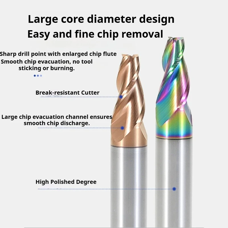 Solid Carbide Tapered End Mill 2 Flute 3 Flute 0.5°1°1.5°2°3°8°10°15° CNC Machining Tool