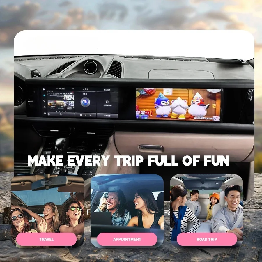 Upgraded Interactive Dual Screen Android 13 For Porsche Cayenne 2010-2017 Stereo Auto Car GPS Multimedia Radio Carplay Bluetooth