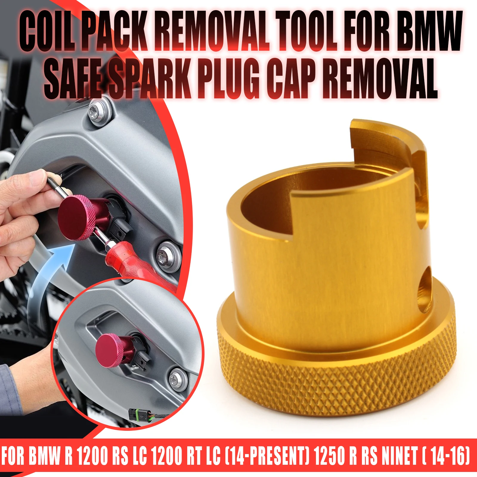 Motorcycle Coil Pack Removal Tool Puller Spark Plug Cap Aluminum For F650GS F800GT K1200R R1100RS R1250GS R1200GS