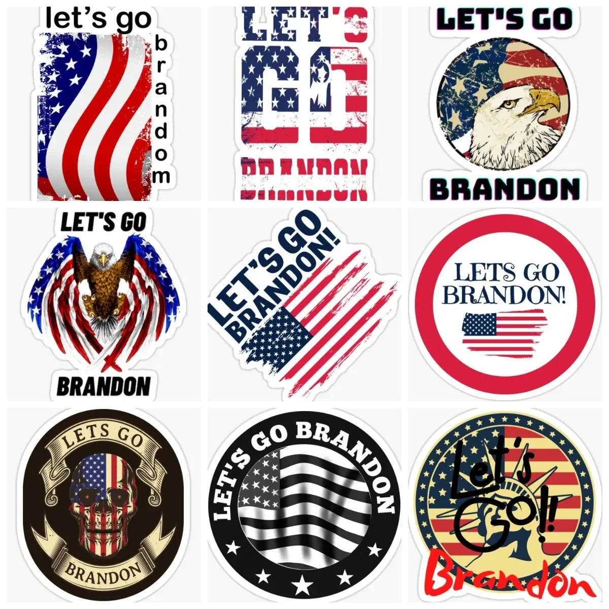 

Let's Go Brandon Creative Sticker Wall Room Truck Car Window Motorcycle Door Bicycle Van Glass Helmet Camper Decal Customizable