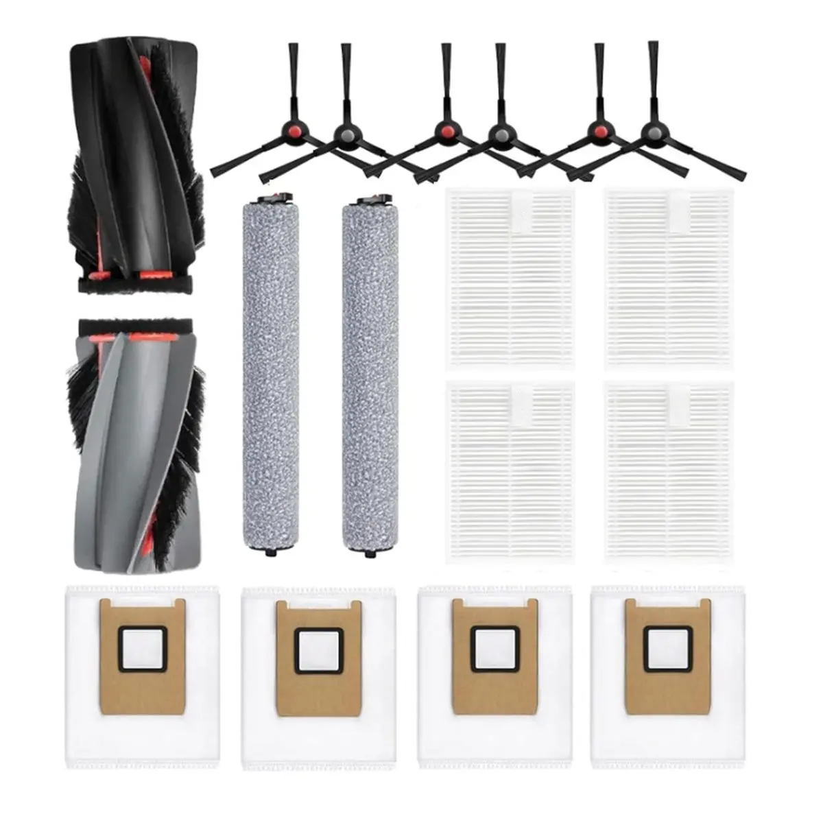 【Newest AT03】Replacement Parts for C28 Omni Vacuum Cleaner, Accessory Set Includes Roller Mop, Side Brushes,Filters,Dust Bags
