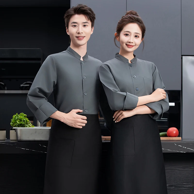 Nieuwe Chef-kok Jas Lange Mouw Unisex Mannen Vrouwen Restaurant Keuken Kleding Chef-kok Jas Uniform Kok Kleding Hotel Kostuum Ober