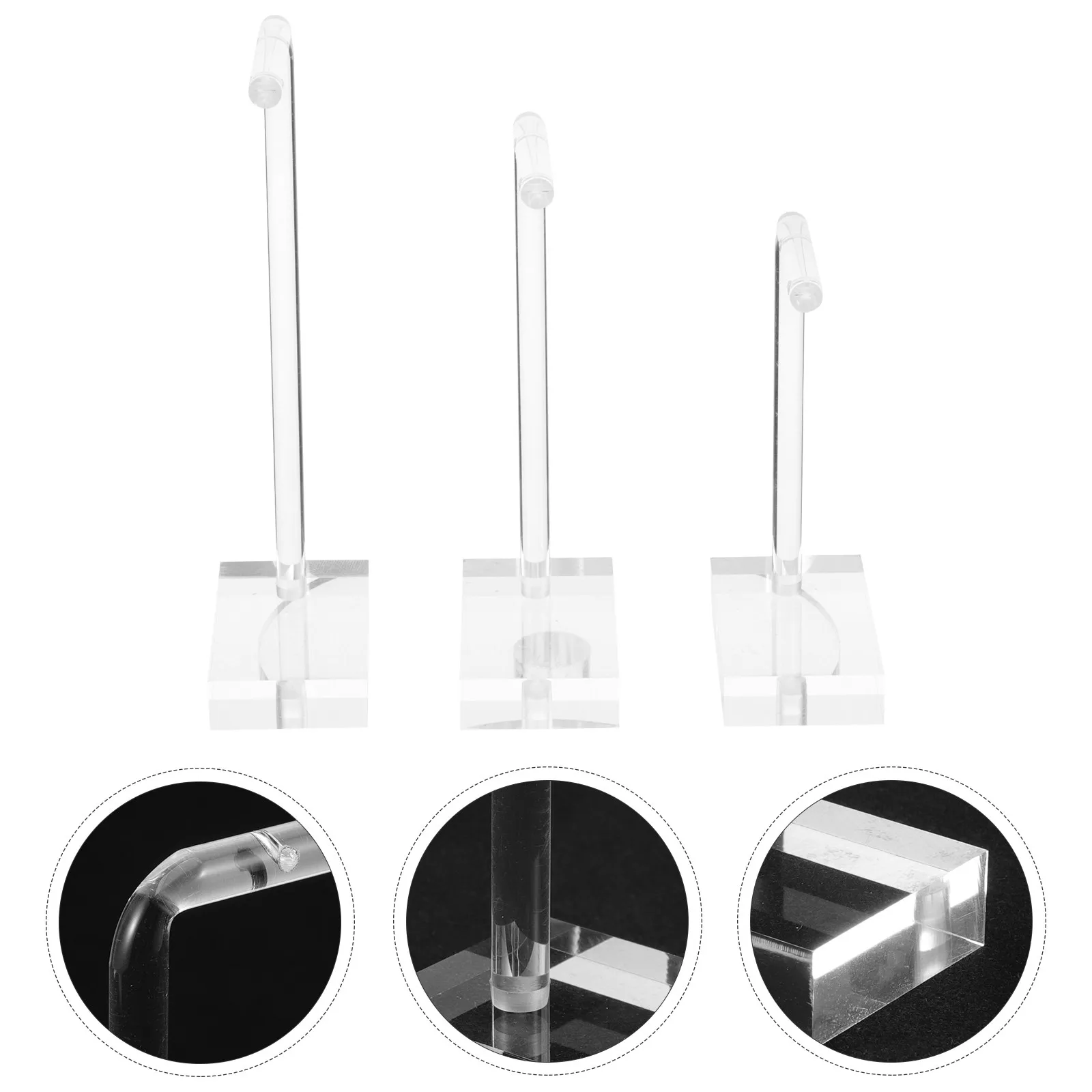 3Pcs Acrylic T Shape Jewelry Earrings Holder Clear Display Stand Desktop Jewelry Display Rack Storage Organizer