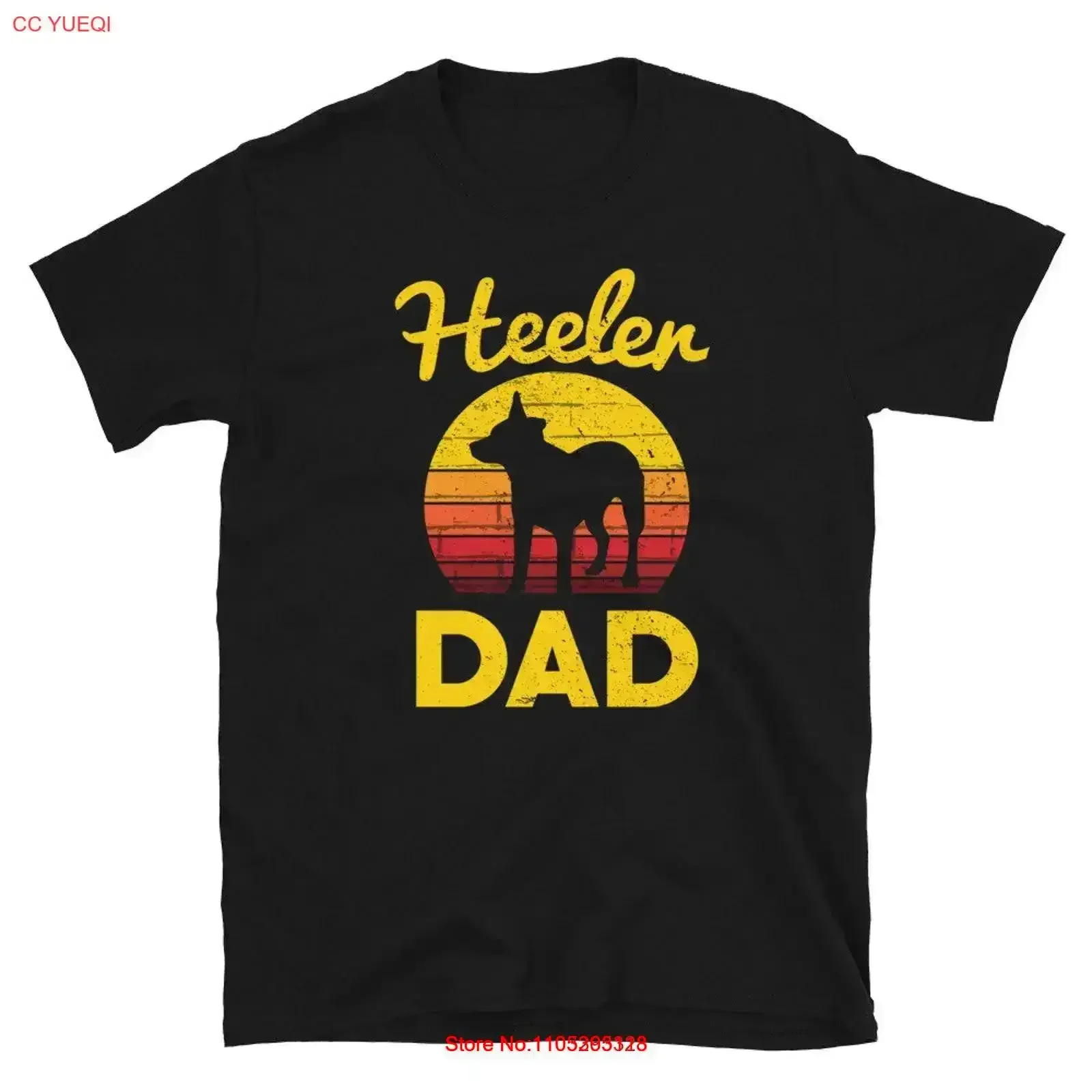 Vintage Style Heeler Dad T Shirt Australian Cattle Dog Red Blue for Men Washed Casual Breathable streetwear vintage Washed