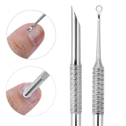 Nail Stainless Steel Circle Beveled Head Cuticle Pusher Remover Double-ended Use Nails Manicure Sticks Tool Nail Art Tool