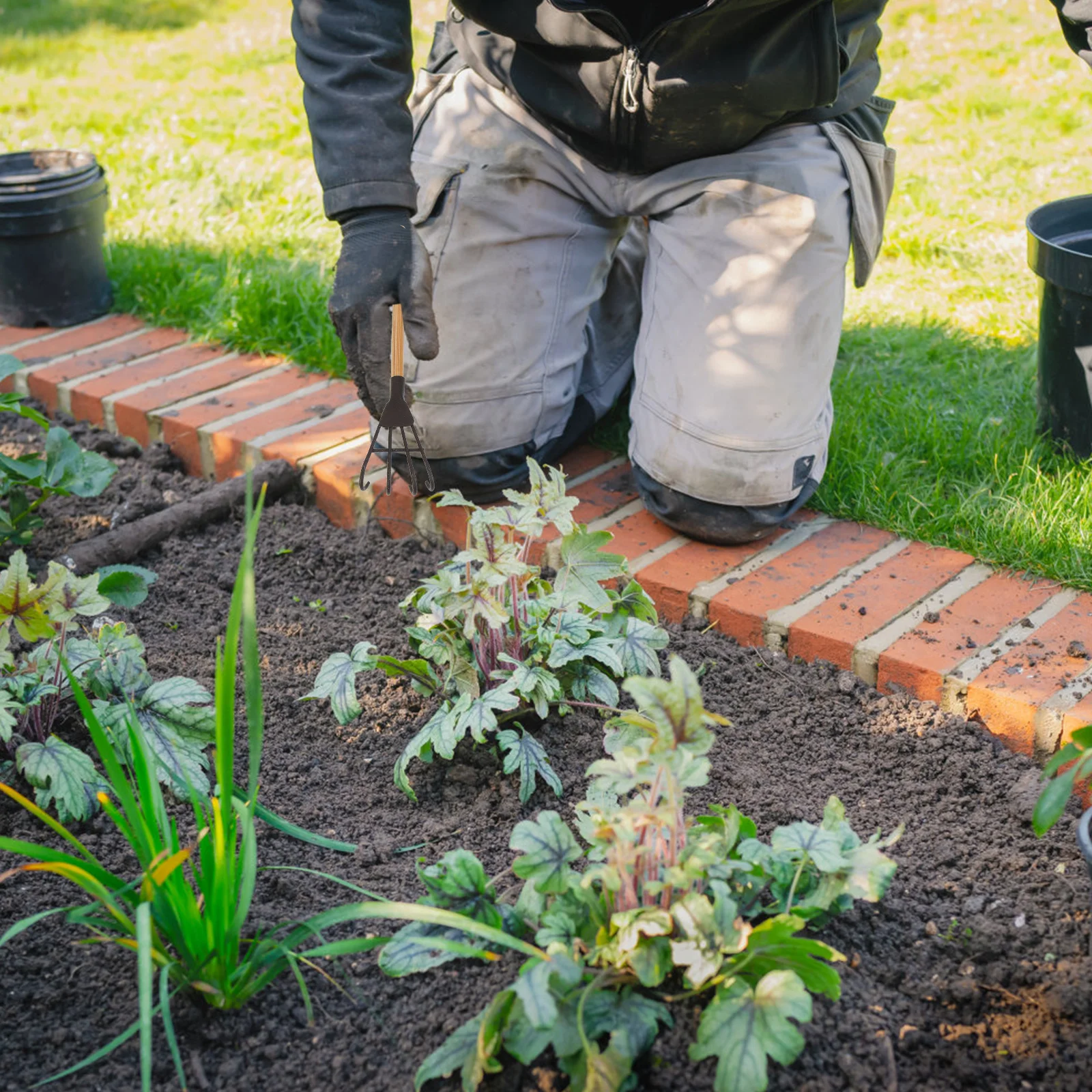 3 pezzi di rastrelli decorativi in ferro manico in legno vintage strumento da giardino multiuso per piantare allentamento del terreno puntelli per foto mini fiore