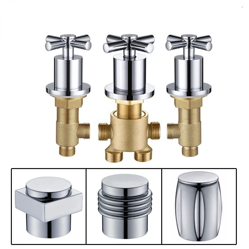 

Brass Split 3-piece Water Divider Conversion Valve Bathtub 5-piece Faucet Hot and Cold Water Switch Accessories