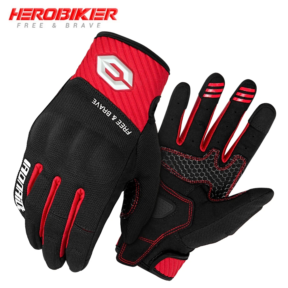 

Motorcycle Gloves For Summer Riding Anti Slip And Breathable Touch Screen Full Finger Gloves Outdoor Sports Riding Equipment