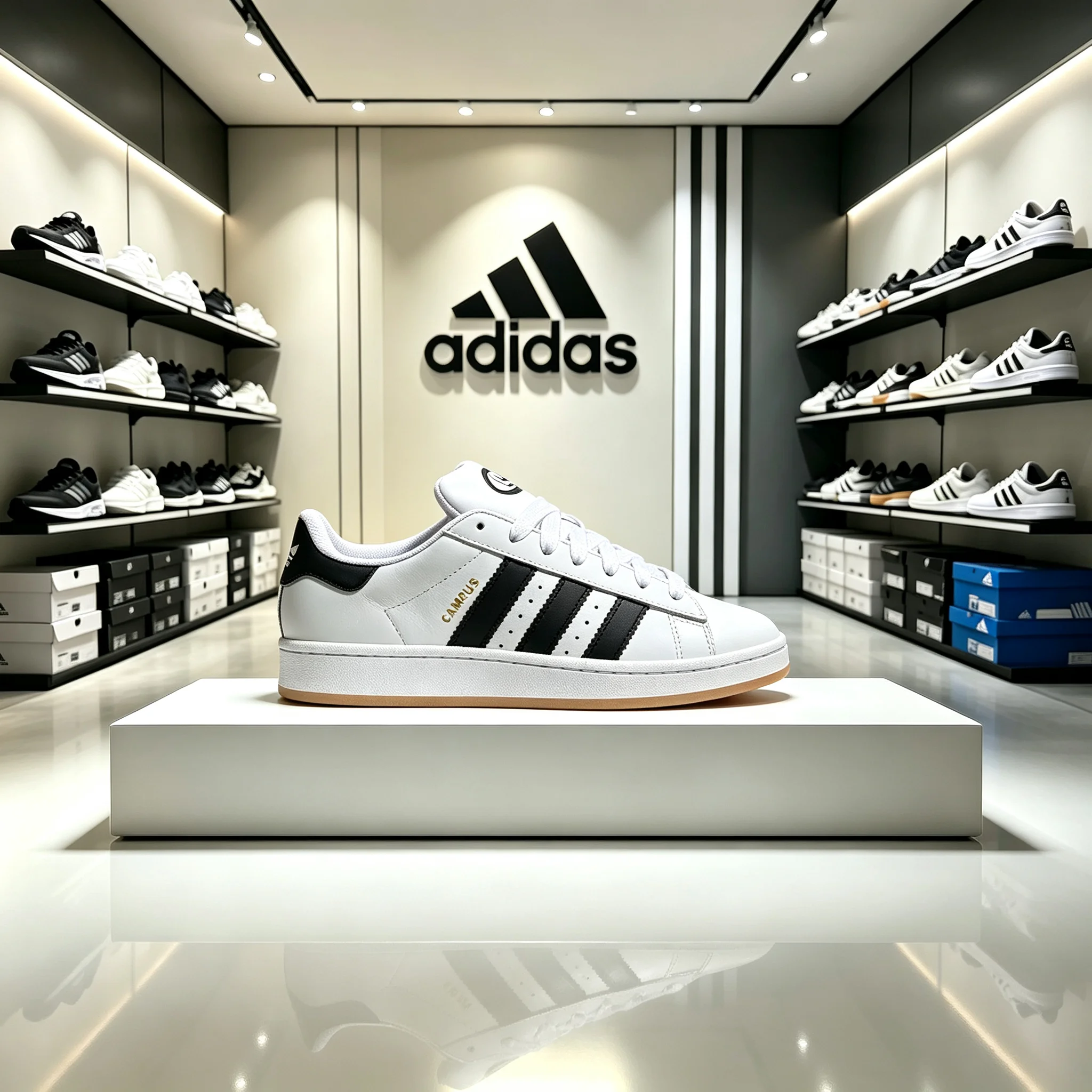Zapatillas Adidas Originals CAMPUS 00s de cuero, calzado casual cómodo de caña baja para hombre y mujer, color blanco JP9998