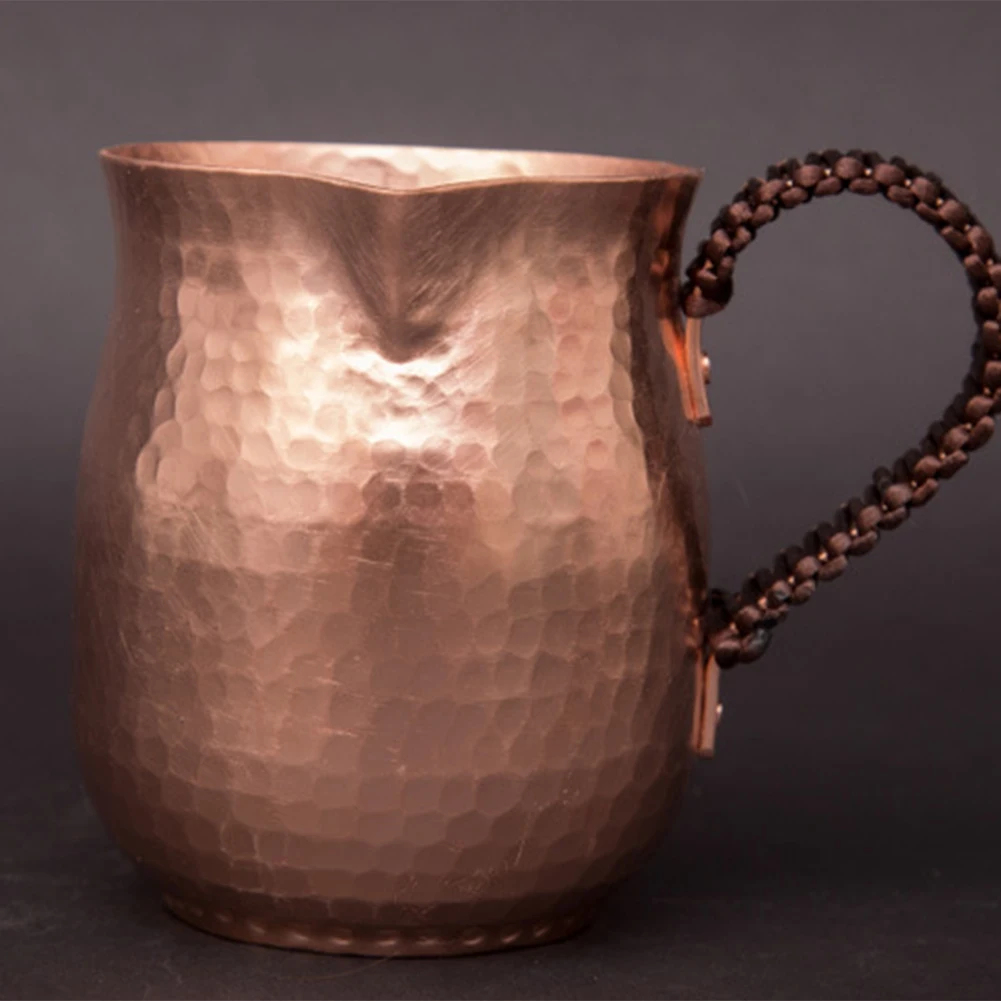 800Ml Pure Copper Latte Pitcher Hot Milk Cup Copper Mug Water Pots Kettles Hammer Handcraft Drinkware Tableware