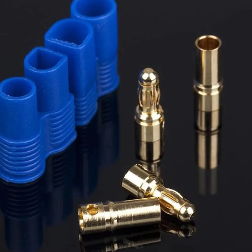 2Pcs 3Mm Heavy Duty Gold Plated Copper Banana Plugs Male Female Low Resistance High Conductivity Rc DIY Esc Battery Motor