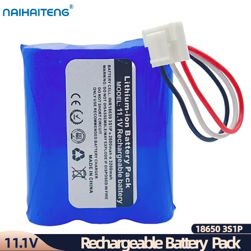 

11.1V 2600mAh 3200mAh 18650 3S1P Rechargeable Li-ion Battery Pack For EDAN X8 X10 X12 EPM5 EPM7 EPM8 Monitor SE1203 Wholesale