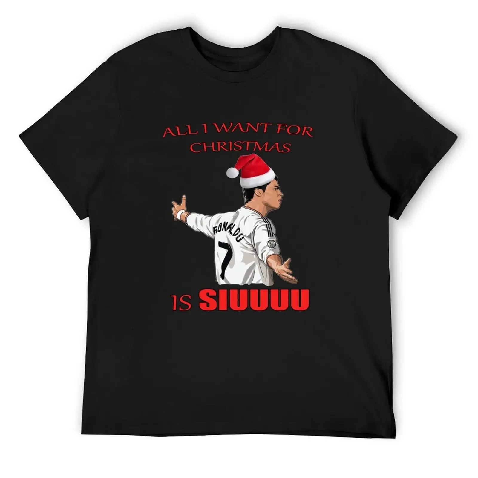 

all i want for christmas is siuuu T-Shirt animal prinfor boys topping hippie clothes clothes Men's t-shirt