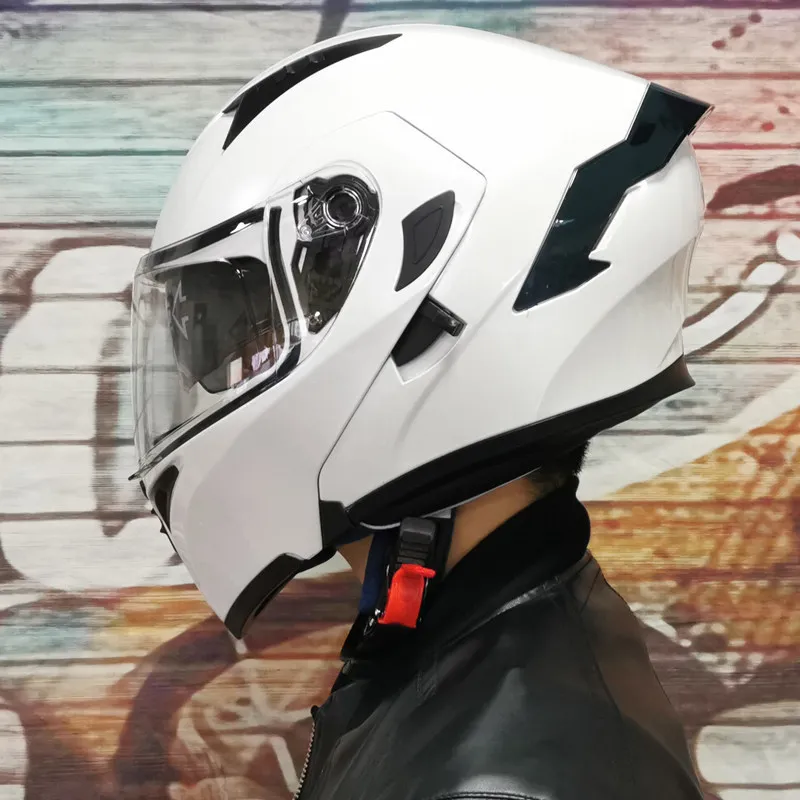 High Quality Anti-Fog Full Helmet Semi-Locomotive Four Seasons Universal Double Motor Bike Lens Modular Helmet