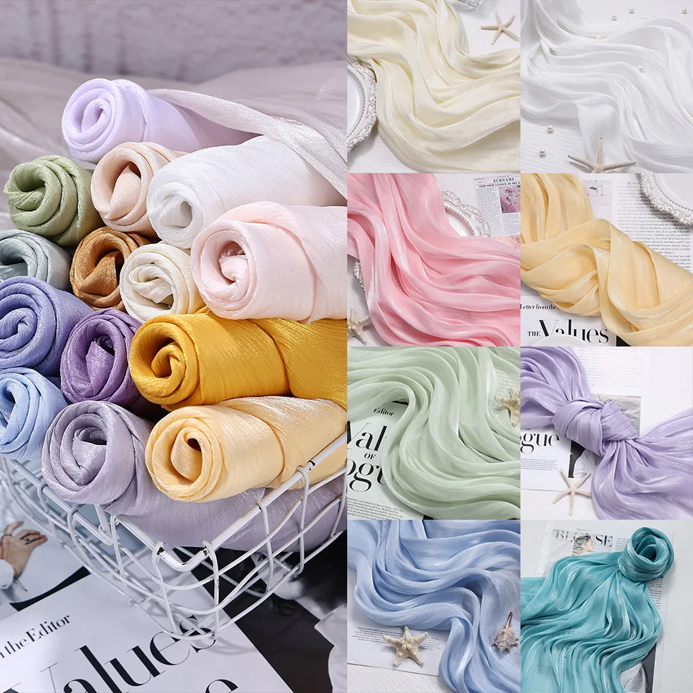 

500x150cm Smooth Organza Fabric for Hanfu Skirt Curtain Diy Sewing Soft Smooth Comfortable Textile