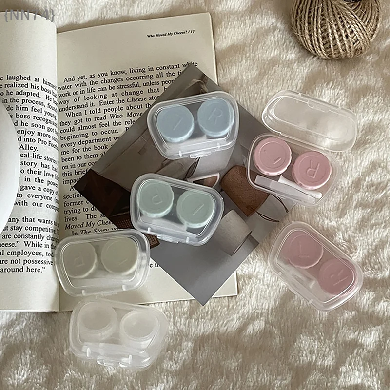 【Ja】Hygienic Contact Lens Storage Case, Double Sealed Leakproof Travel Box with Clear Lid, Portable Lens Care Container & Holder