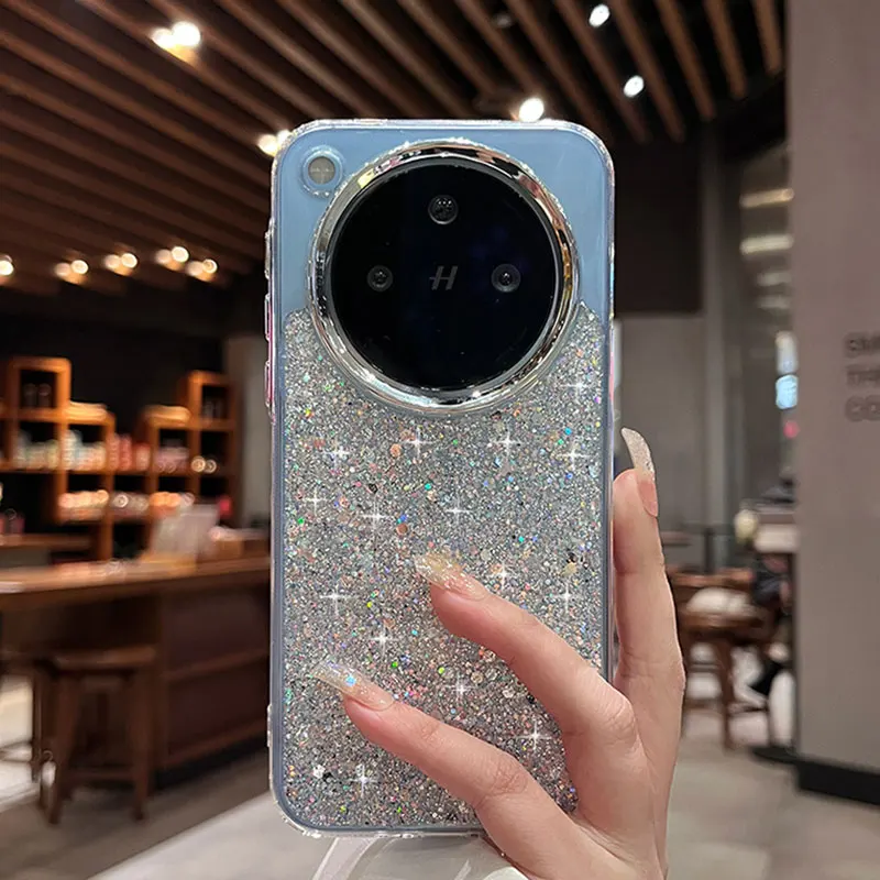 Funda de lujo con purpurina ostentosa para OPPO Find X8 pro Reno13F Realme C75 14X C67 C53 A40 A79 fundas Findx8 regalo de moda para chica lindo