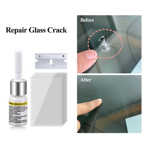 Imagen 2 del producto Kit de reparación de grietas de ventana de coche, eliminación de arañazos, automóvil, camión, motocicletas, reparación rota, parabrisas, juego de recuperación de grietas