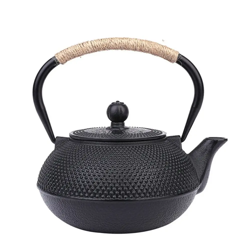 600/800/1200ML Iron Tea Pot Teaware Antique with Stainless Steel Infuser Cast Iron Teapot Japanese Boiling Water Kettle