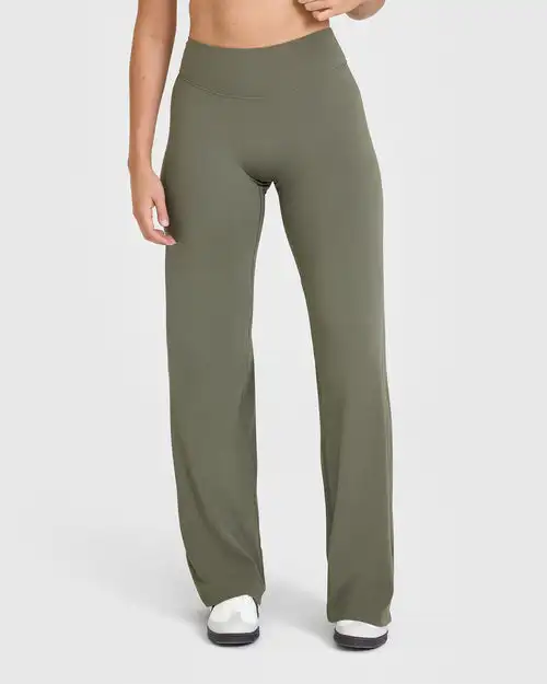 

Fitness breathable sports straight leg pants for women's wide leg pants without embarrassment line Yoga sports casual pants