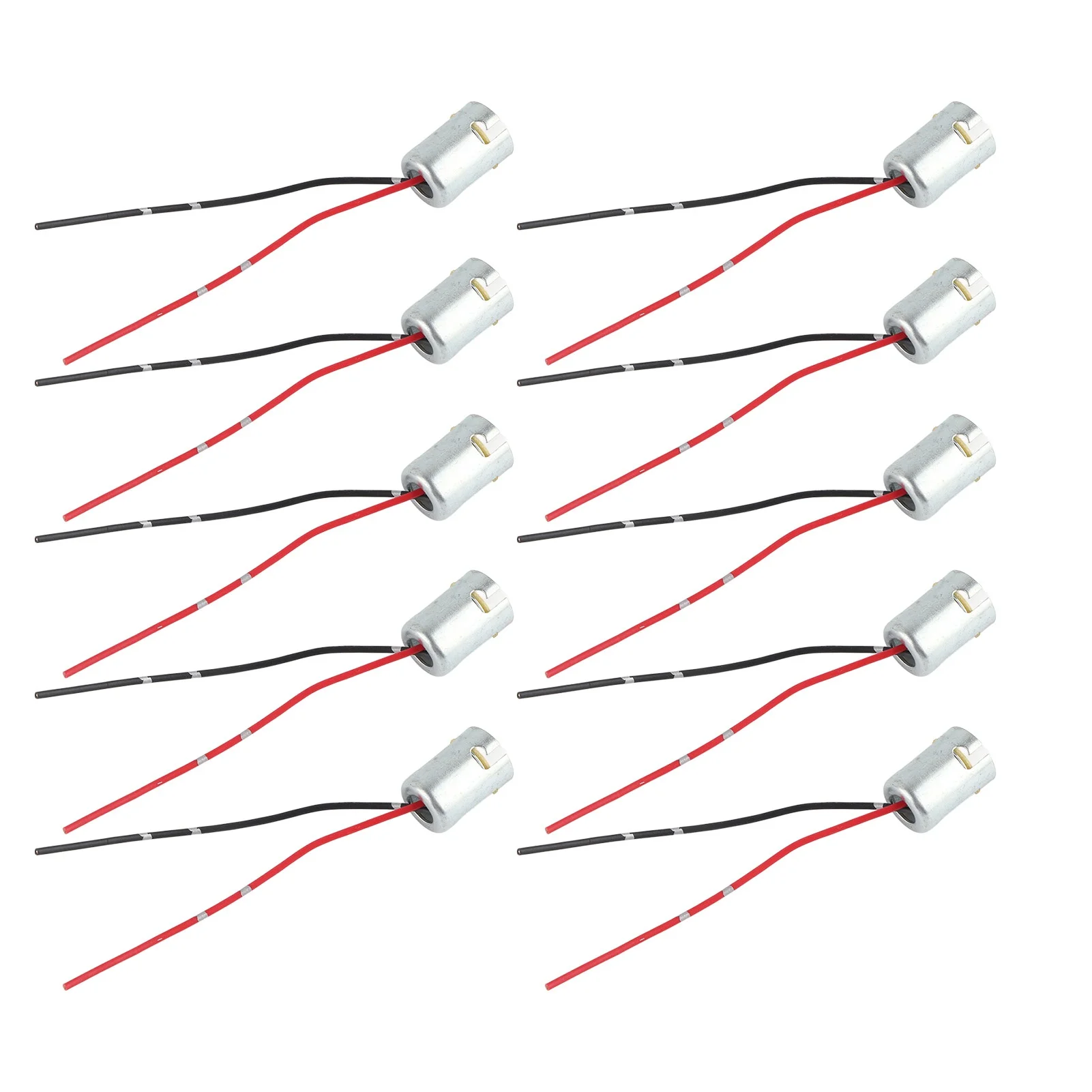 10PCS 1156 Bulb Sockets LED Turn Signal Light Holder with 3.5in Harness DC 12V Flexible