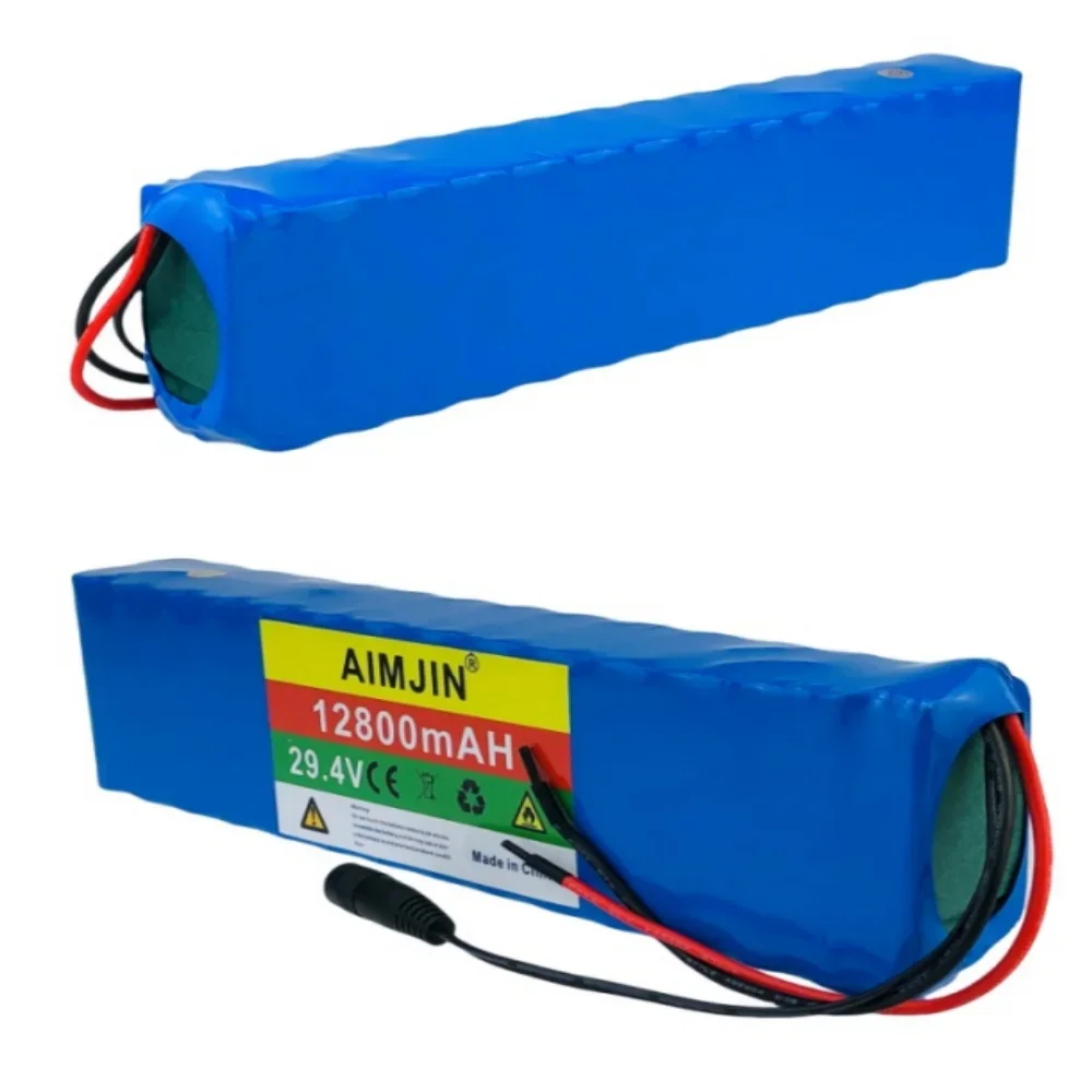 Batería de litio recargable 7S4P 29,4 V 12,8ah 18650 BMS incorporado, gran capacidad 12800mah con cargador