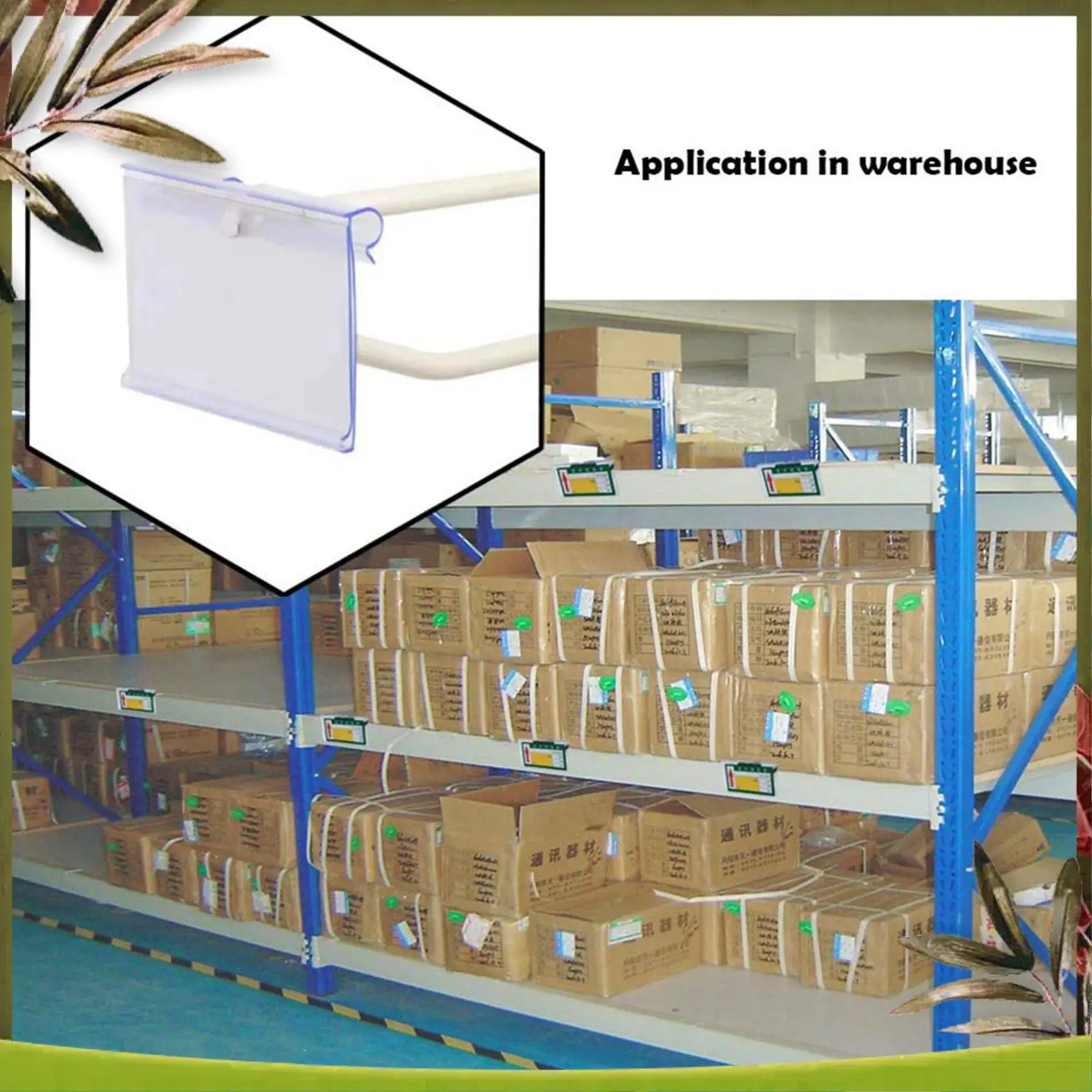 ABDW-200Pcs أصحاب الملصقات البلاستيكية الشفافة لرف الأسلاك سعر التجزئة تسمية أصحاب البضائع علامة عرض حامل (6 × 4 سم)