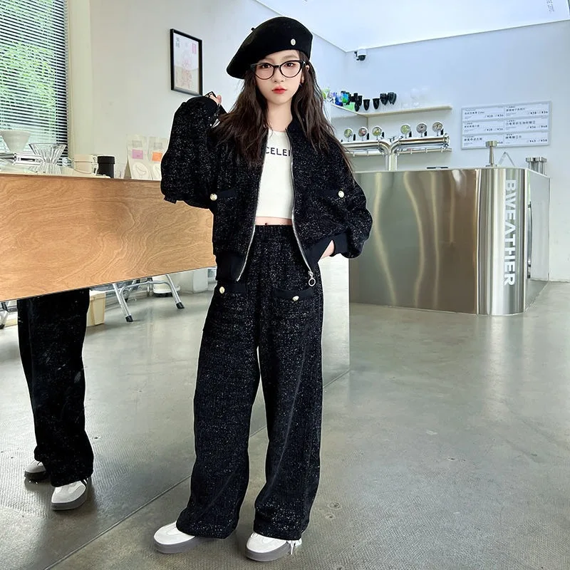 

Sweatshirt Set Coat Pants 2025 Girl Autumn Winter Clothes Elementary Student Sets Outfit Girls' Kids Korean Children's Clothing